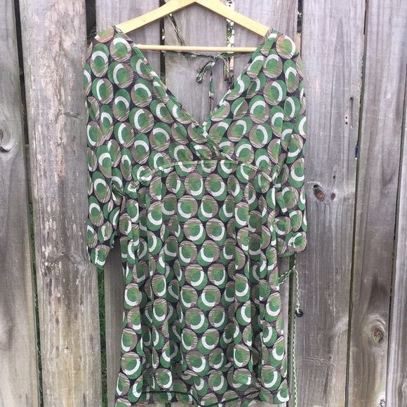 Kenneth Cole Green Patterned Swim Coverup Sz M EUC - Picture 1 of 6